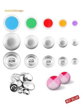 105 Piece Cover Button Kit with 5 Sizes Aluminum Alloy DIY Tool